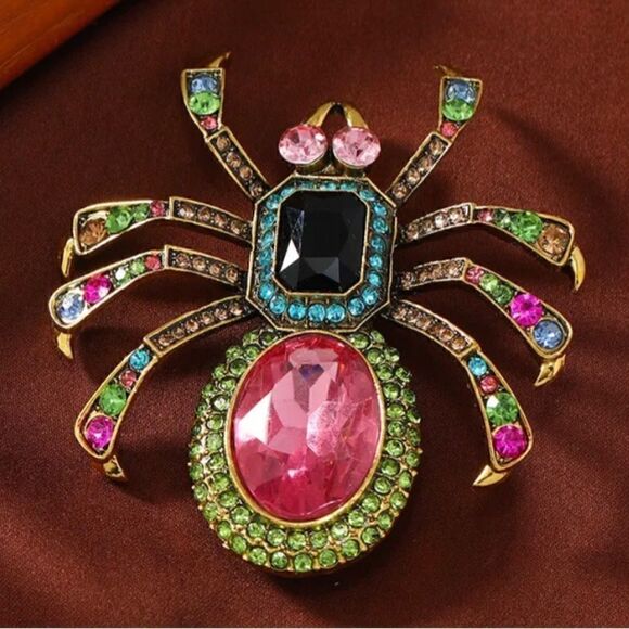 🕷️ Betsey Johnson stunning colorful spider brooch 🕷️ - Picture 4 of 4